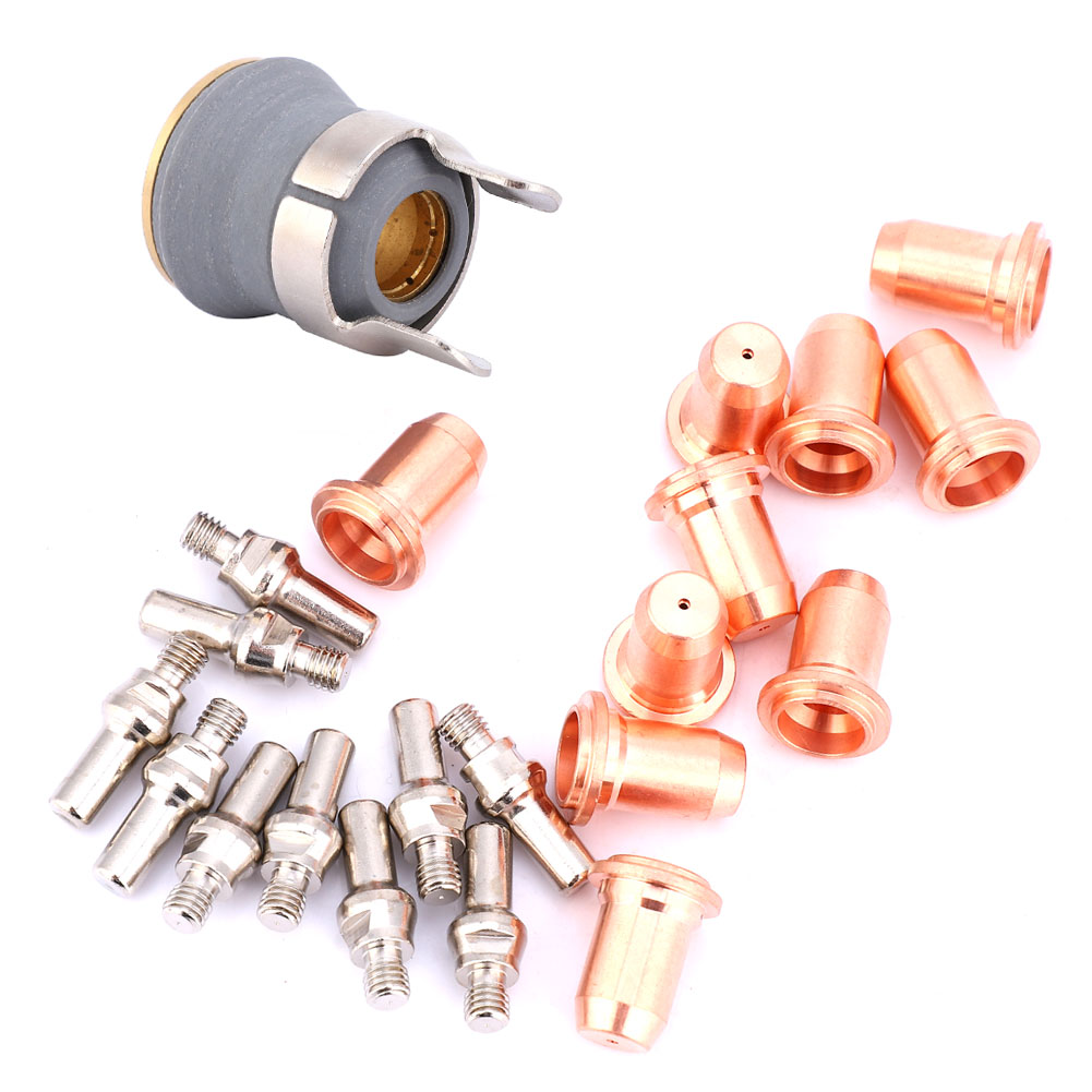 22 Stück Pt60/pt40 Plasmaschneidbrenner-verschleißteile, 1,0 Mm Düse, Elektrode, Schutzkappe, Abstandshalter