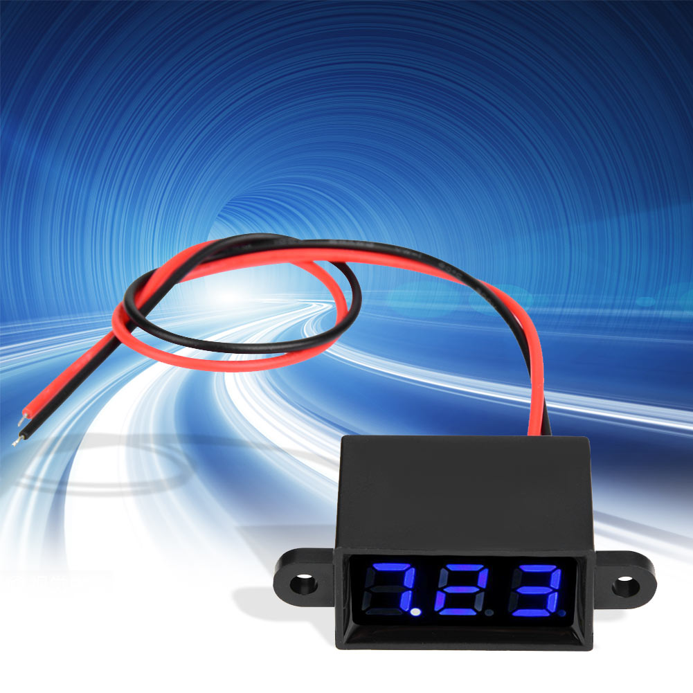 Digitales Voltmeter 0,28 Zoll Zweidraht Dc 3,0-30 V Led-anzeige Spannungsmesser Wasserdicht (blau)