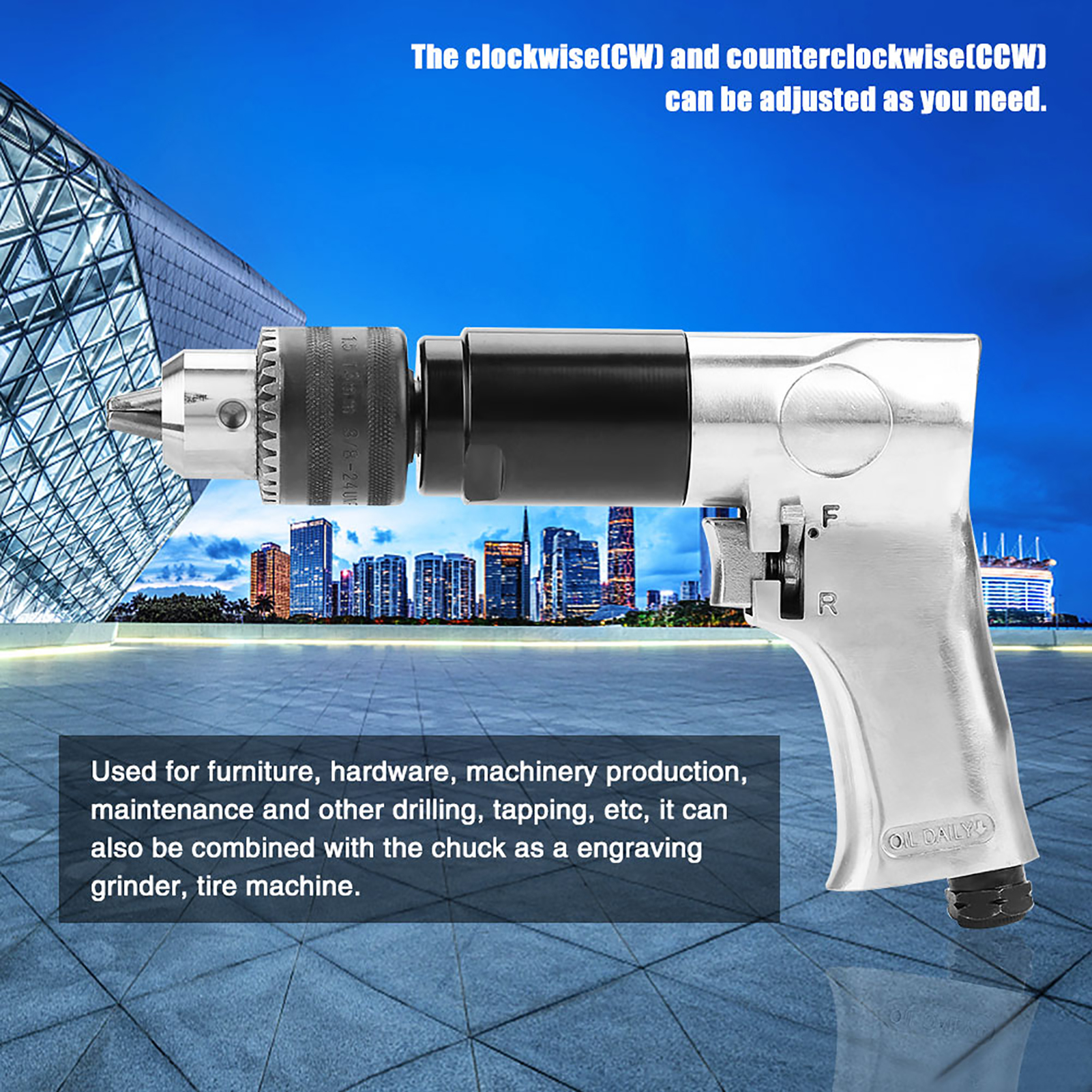 Kp-554 1/2 Pistolen-druckluftbohrmaschine (cw/ccw), 700 U/min