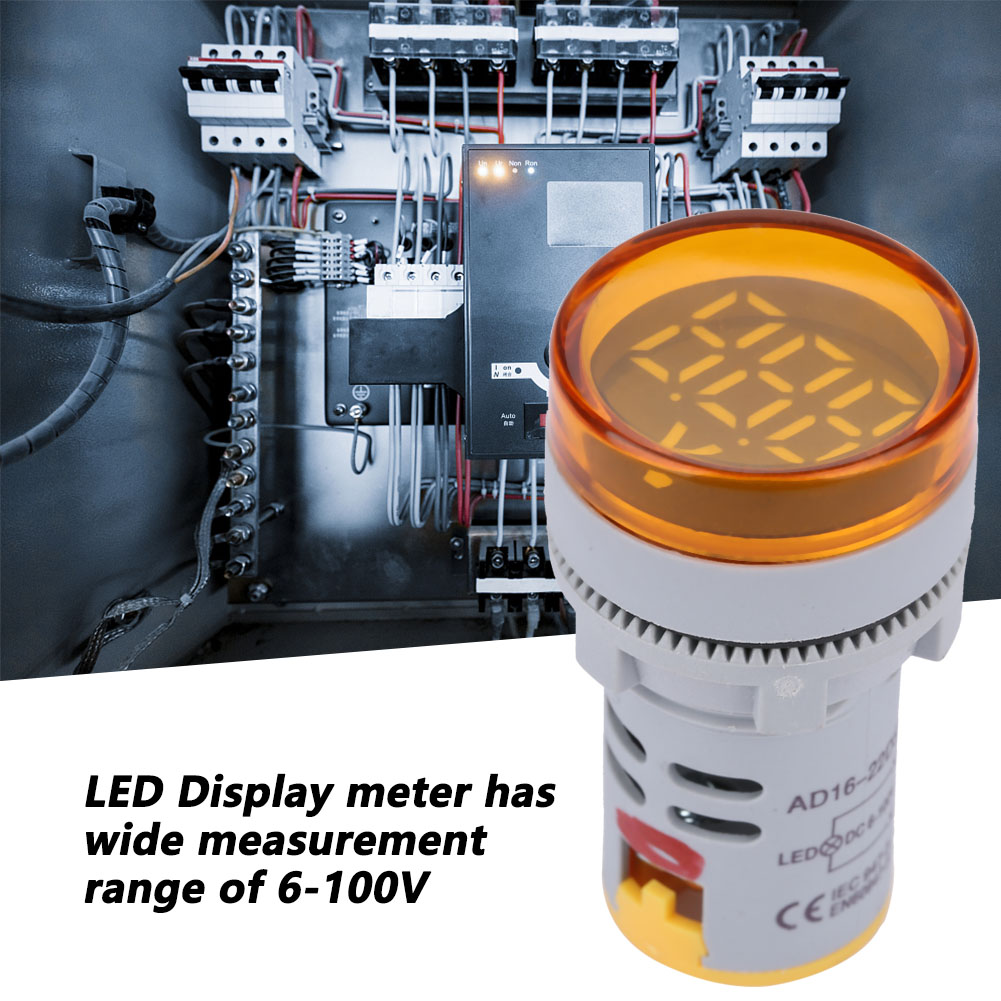 Led-voltmeter-signalleuchte, Digitalanzeige, Gleichspannungsmesser, Rundlampentester (gelb)