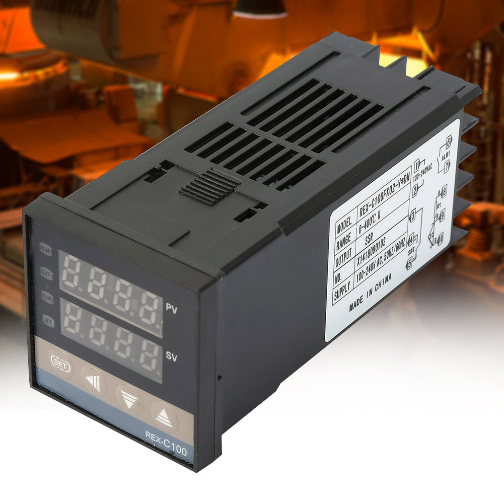 Digitale Pid-temperaturregler-kits (110–240 V Wechselstrom, 0–400 °c) + 25 A Ssr + 1 M Thermoelement Typ M6 K