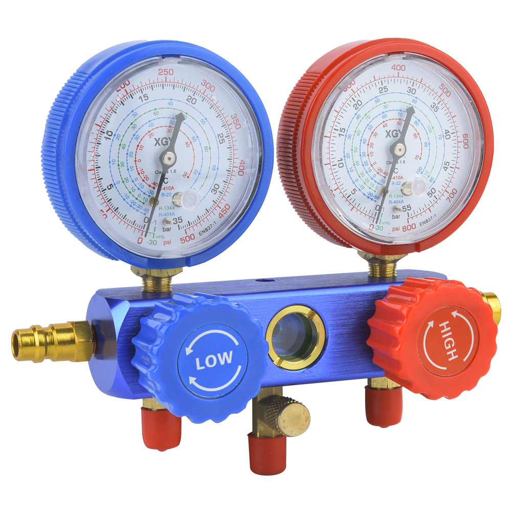 A/c Klimaanlagen-kältemittel-diagnosegerät Doppelmanometer-ventilsatz R22 R134a
