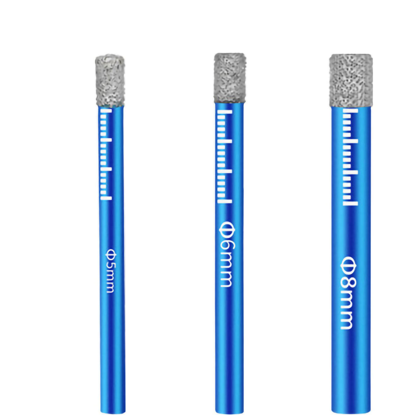 Set Blauer Trockendiamantbohrer, Hohe Härte, Universeller Rundschaft, Fliesenlochsägewerkzeug, 5-teilig