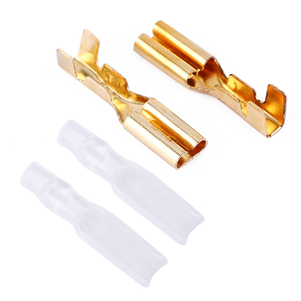 100 Paar Crimp-anschlussklemmen 2,8 Mm, Vergoldetes Messing, Set Für Elektrische Autolautsprecherkabel