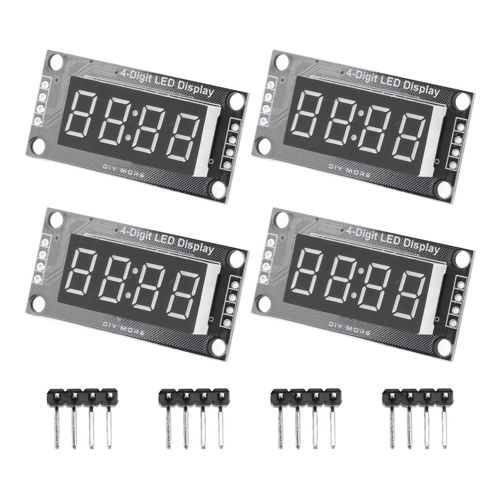 4 Sets Digitalröhren-anzeigemodul Led 4-stellig 7-segment 0,36 Zoll Tm1637 Treiberchip Blau Mra110i