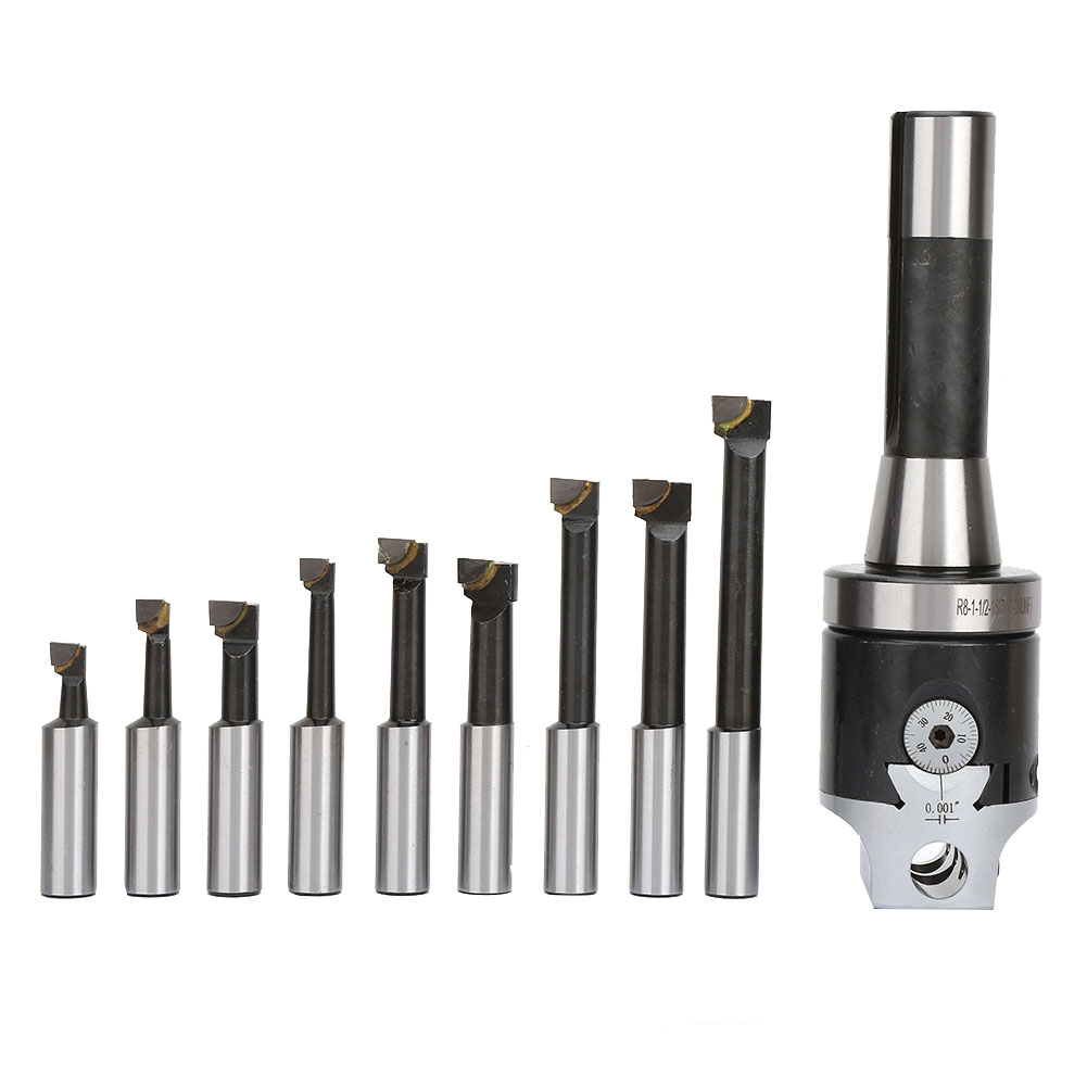 13-teiliger Satz Ausdrehstangen Aus Kohlenstoffstahl, Englisches R8, Cnc-drehbearbeitung F1 0,001'' 7/16-20unf