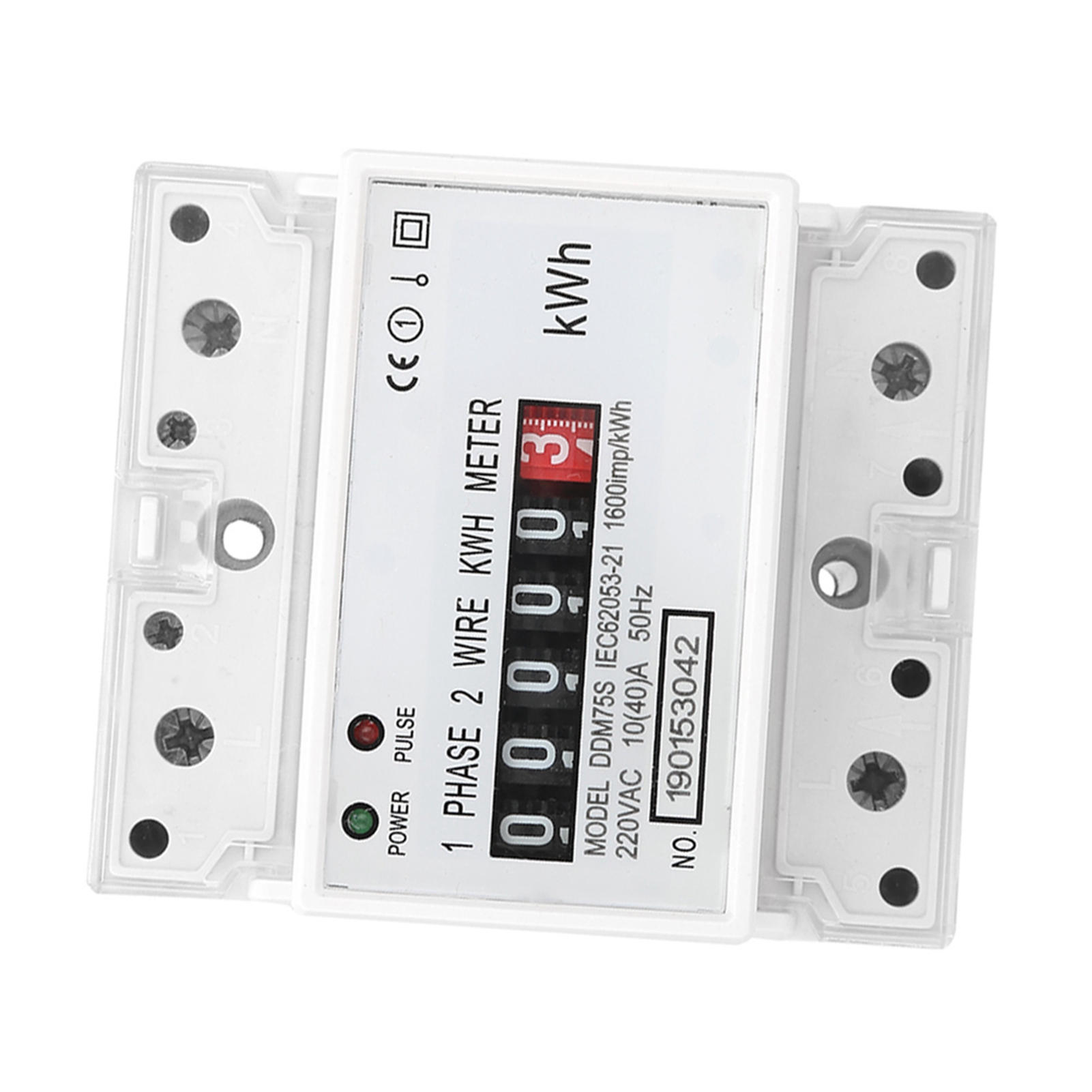 Einphasiger 4-poliger Led-din-schienen-leistungsmesser Wattmeter Energiemesser Ddm75s 10-40a