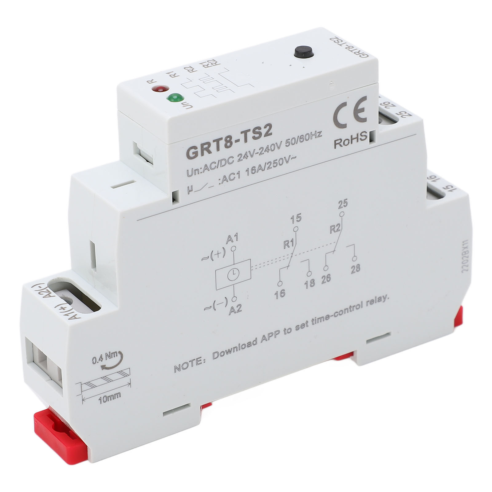 Zeitrelais, Flammhemmendes Abs-gehäuse, Hilfsrelais Mit Led-anzeige Für Stromkreise Ac/dc 24–240 V