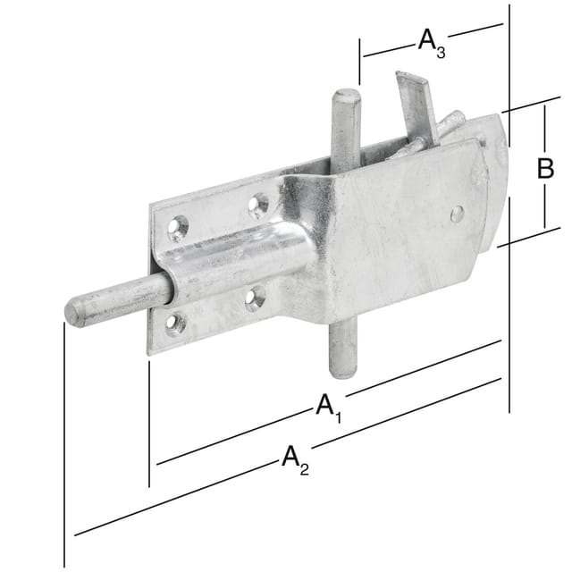 Vormann - Sicherheits-Stallriegel feuerverzinkt 200/265/130 x 65 mm Riegel