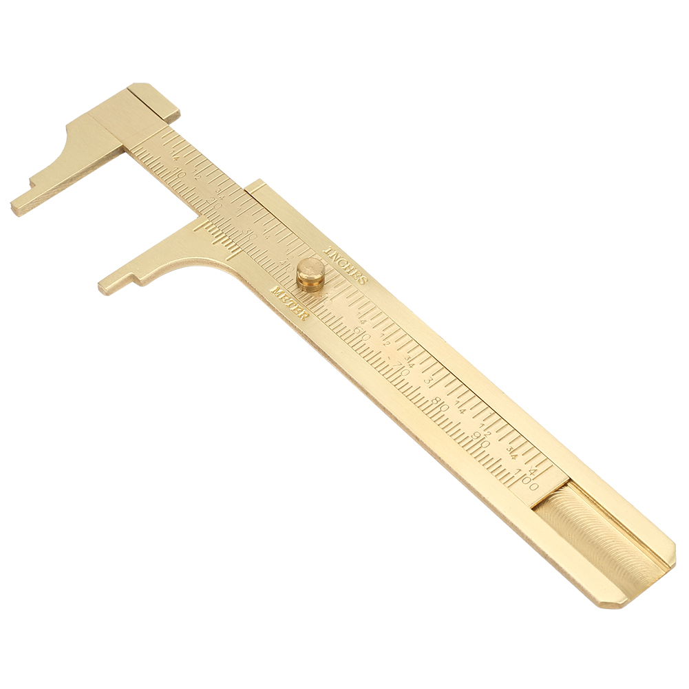 Doppelskaliger Nonius-messschieber, Tragbarer Messing-schiebemessschieber, Messlineal, Messwerkzeug (100 Mm)