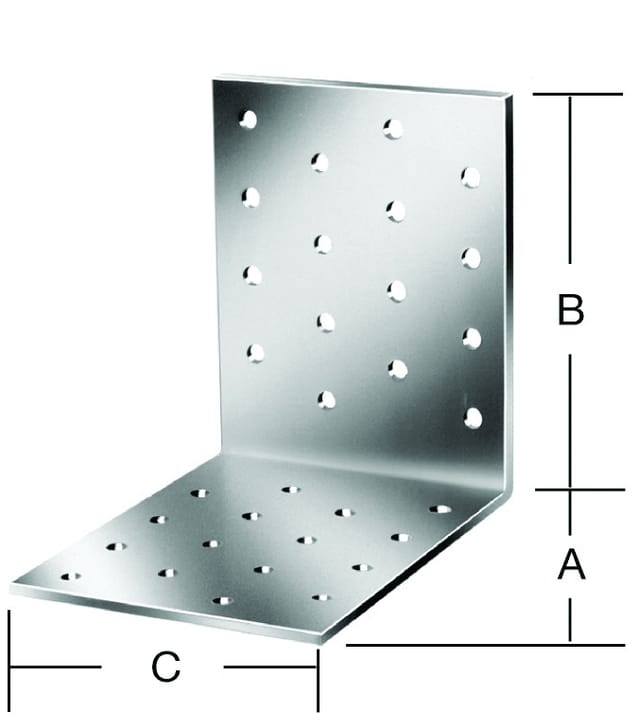 Vormann - Lochplattenwinkel sendzimri verzinkt 100 x 100 x 100 mm Winkel & Verbinder