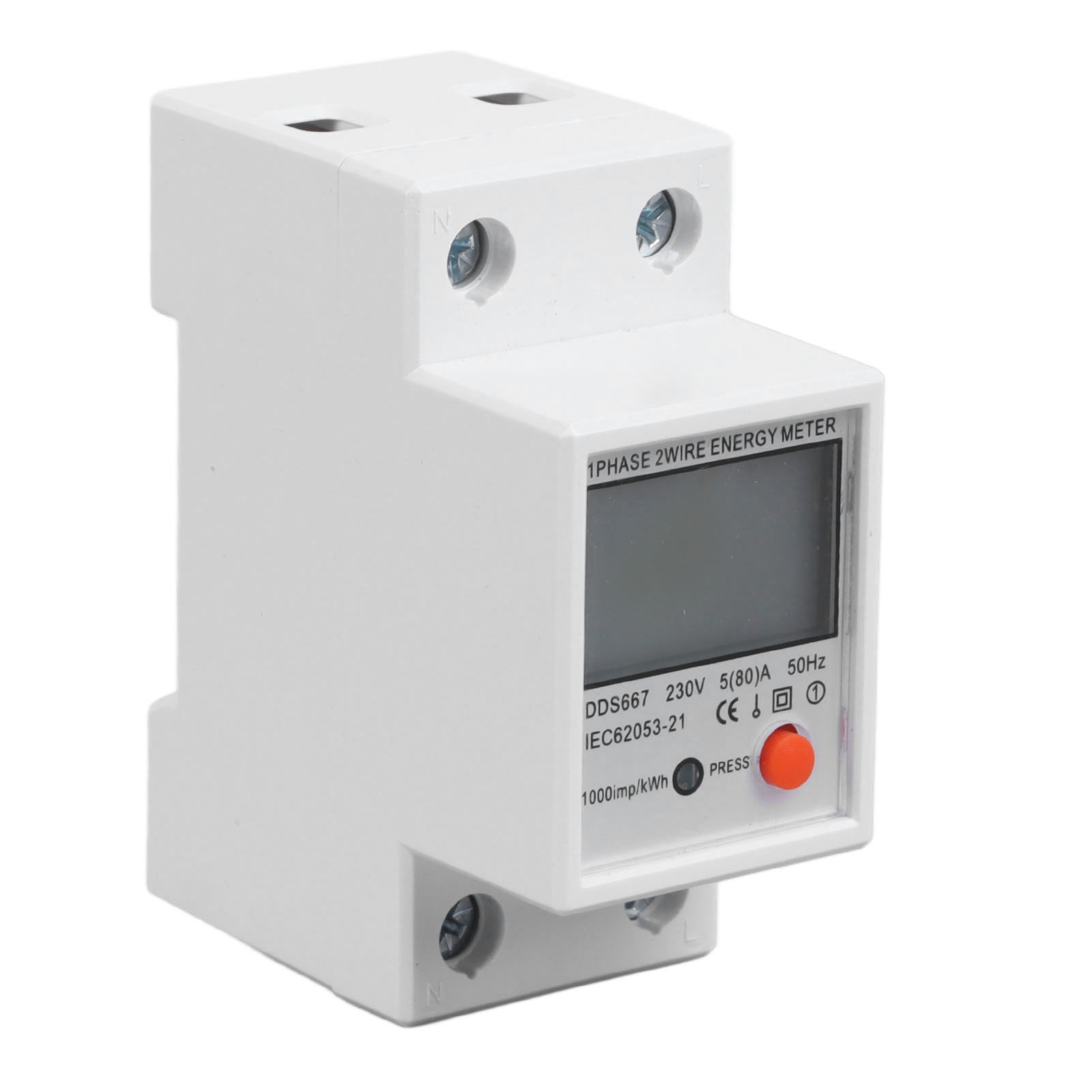 Multifunktionales Strommessgerät Mit 1-phasigem Lcd-display, Energiemonitor 200–250 V Für Elektrische Sicherheit