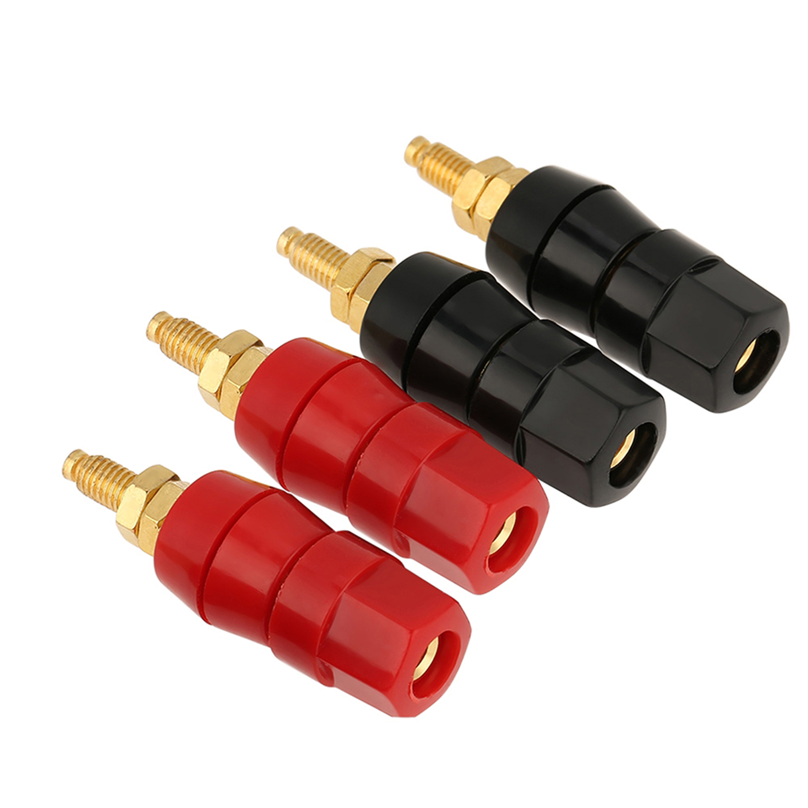 4 Stück Schwarze Und Rote Lautsprecher-anschlussklemmen Für Bananenstecker-adapter