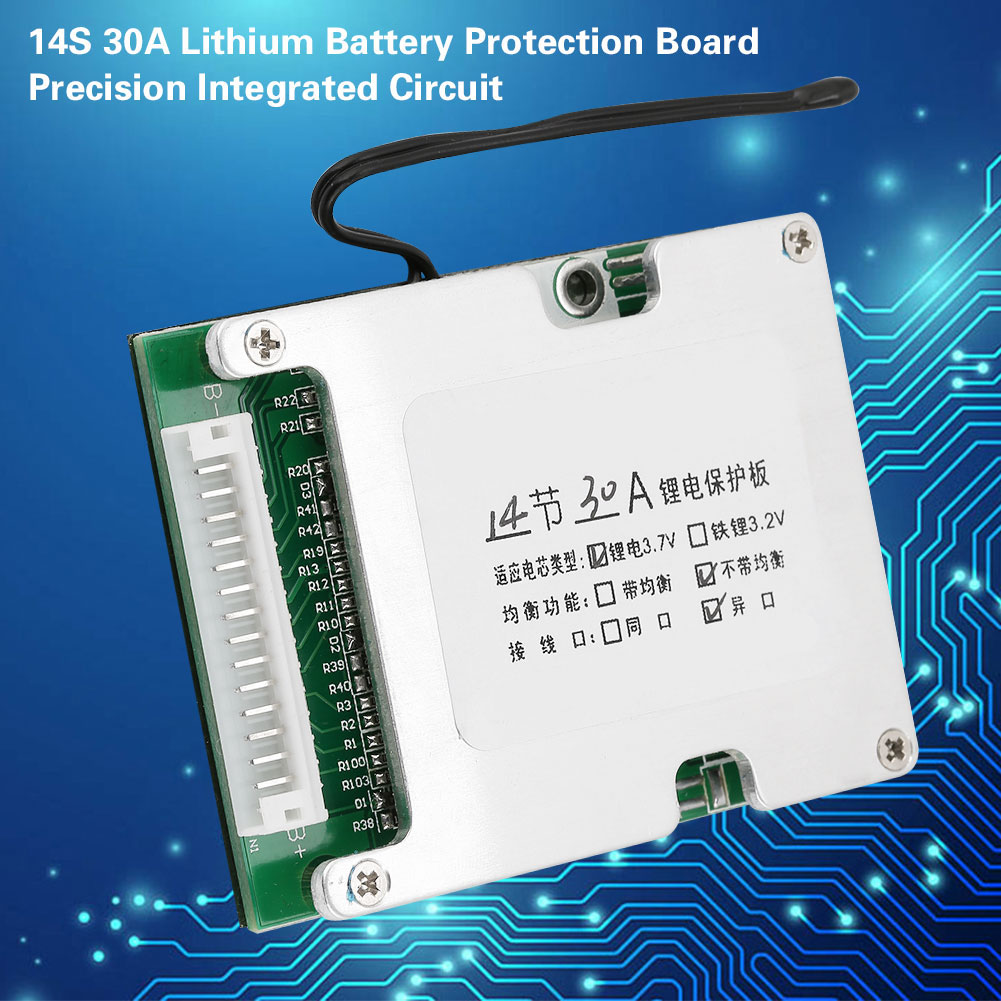 14s 30a Lithium-batterieschutzplatine 3,7v Li-ionen-zelle Bms-leiterplatte