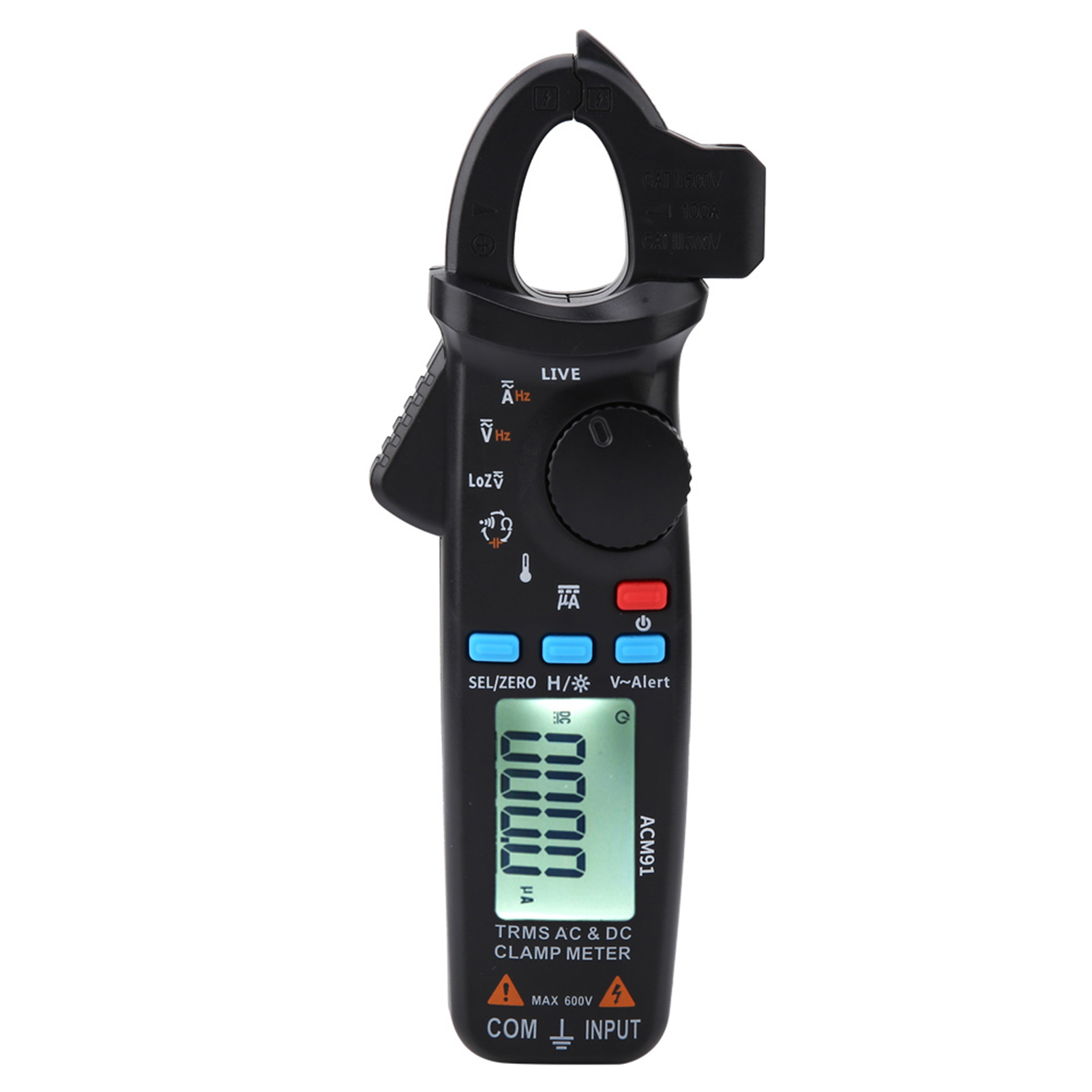 Acm91 1ma Ac/dc-stromzangenmessgerät, True Rms, 6000 Counts, Niederimpedanztester