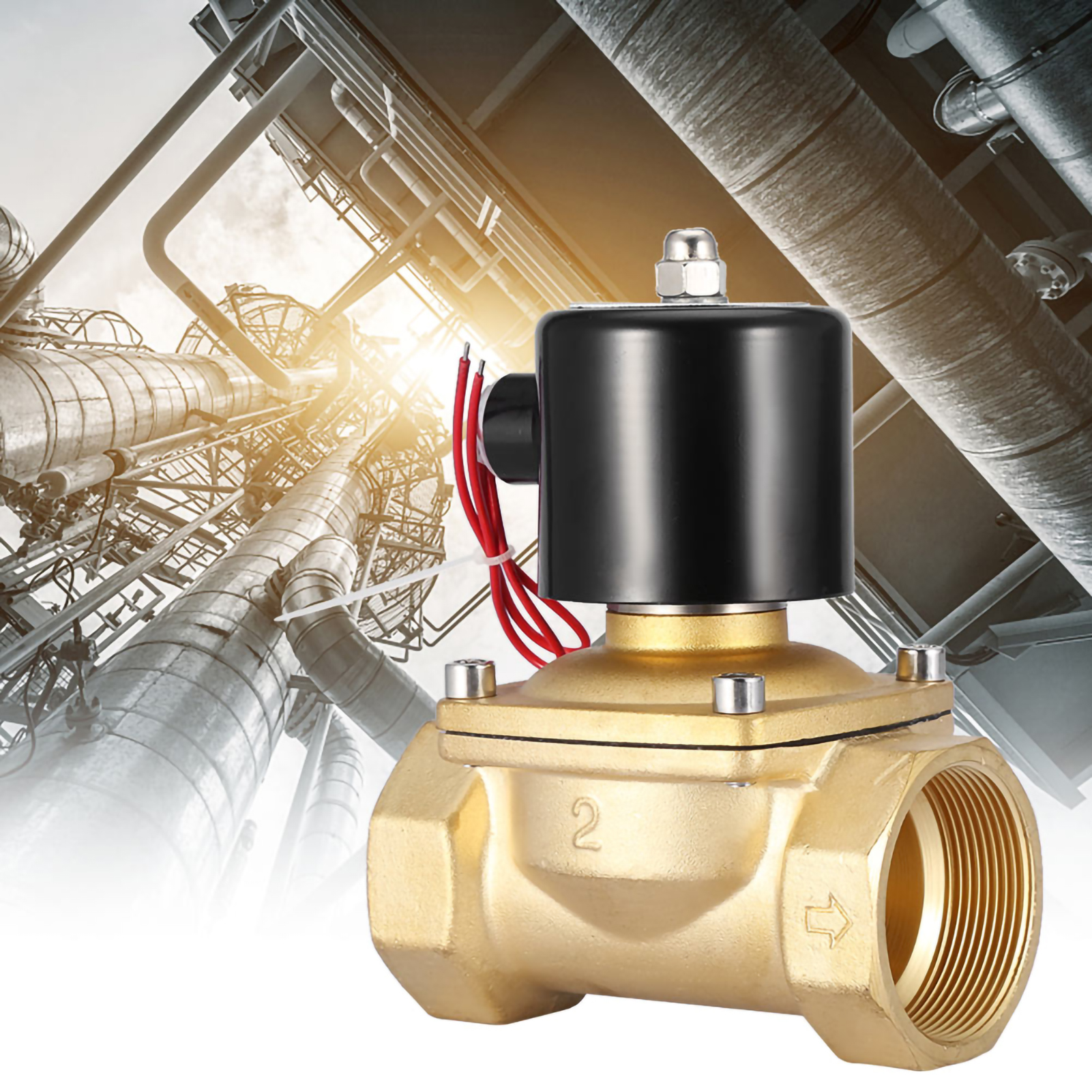 Dn50 2" Zweiwege-magnetventil Aus Messing, Normalerweise Geschlossen, 220 V Ac