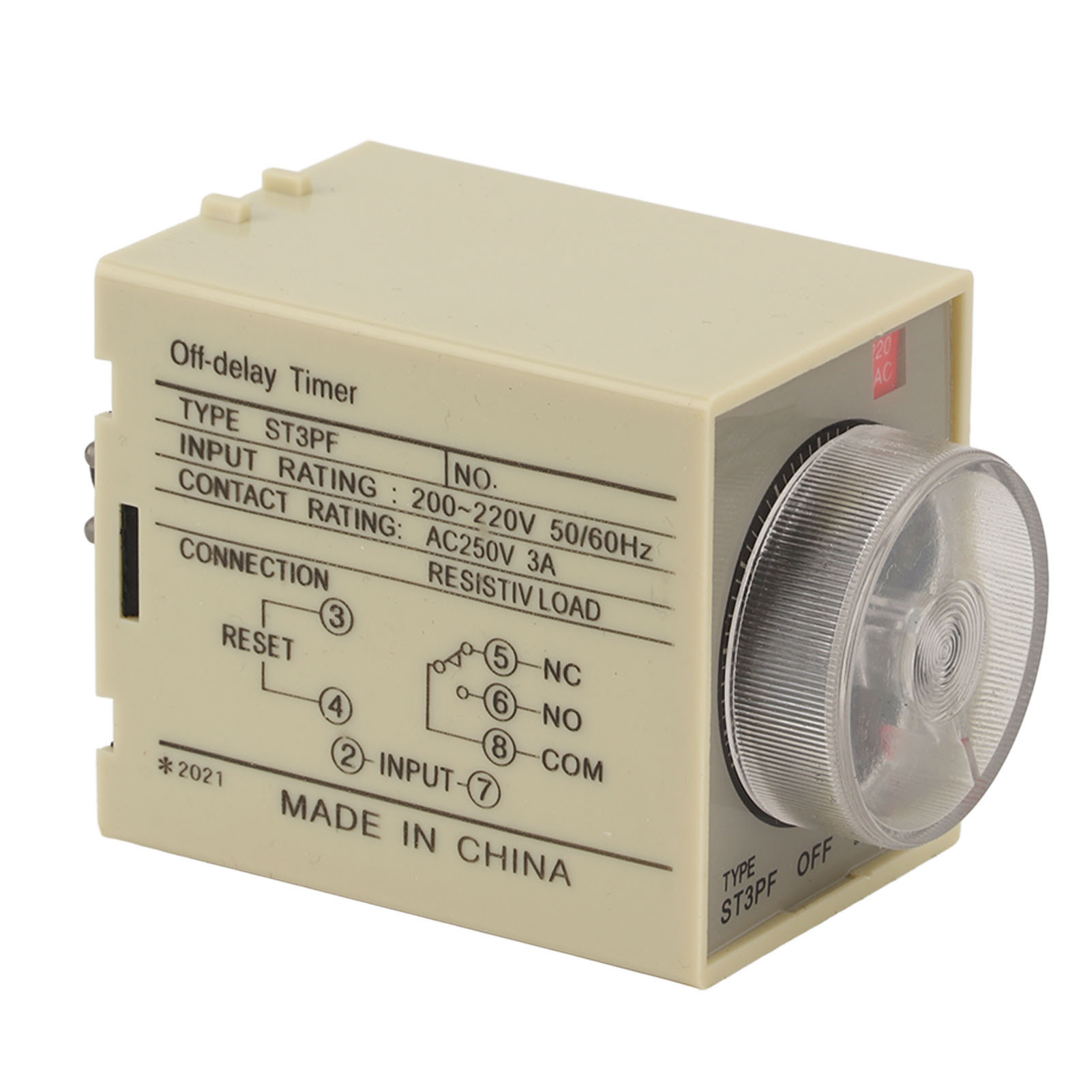 Zeitrelais Mit Einstellbarer Ausschaltverzögerung, Ac 200–220 V, St3pf, Zubehörteil 10s