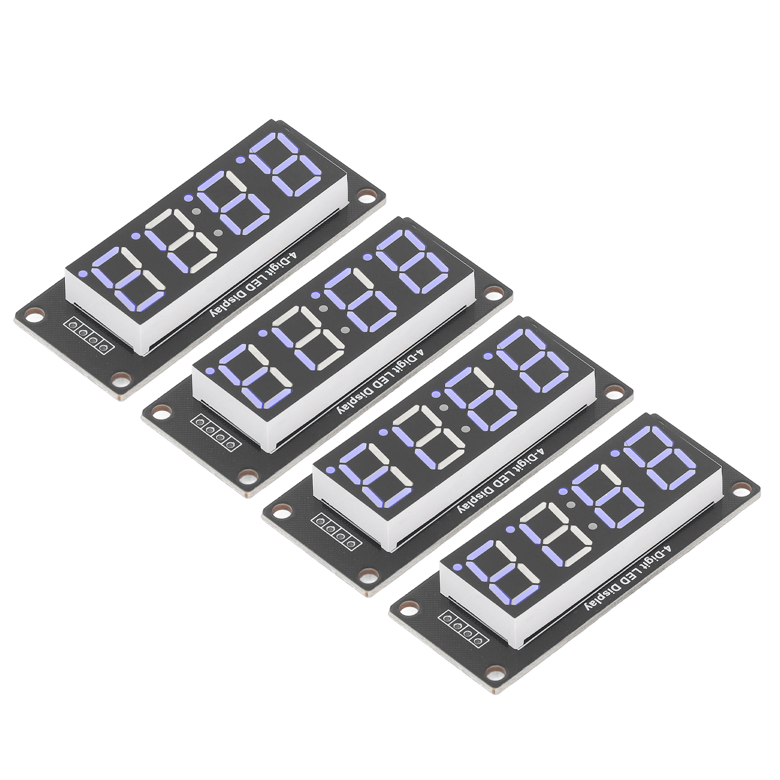 4er-set 4-stellige Digitale Led-röhrenanzeige, 7-segment-uhrmodul Tm1637 0,56 Zoll Blau Mra041c