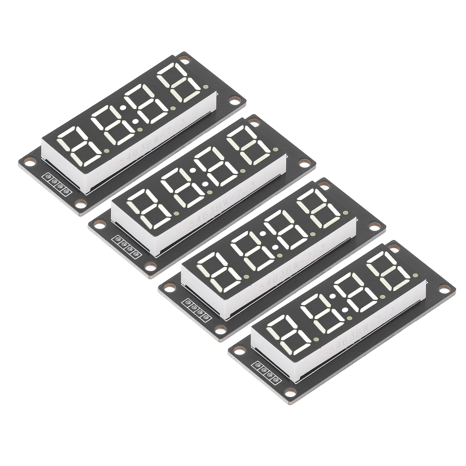 4er-set 4-stellige Digitale Led-röhrenanzeige, 7-segment-uhrmodul Tm1637, 0,56 Zoll, Weiß, Mra041b