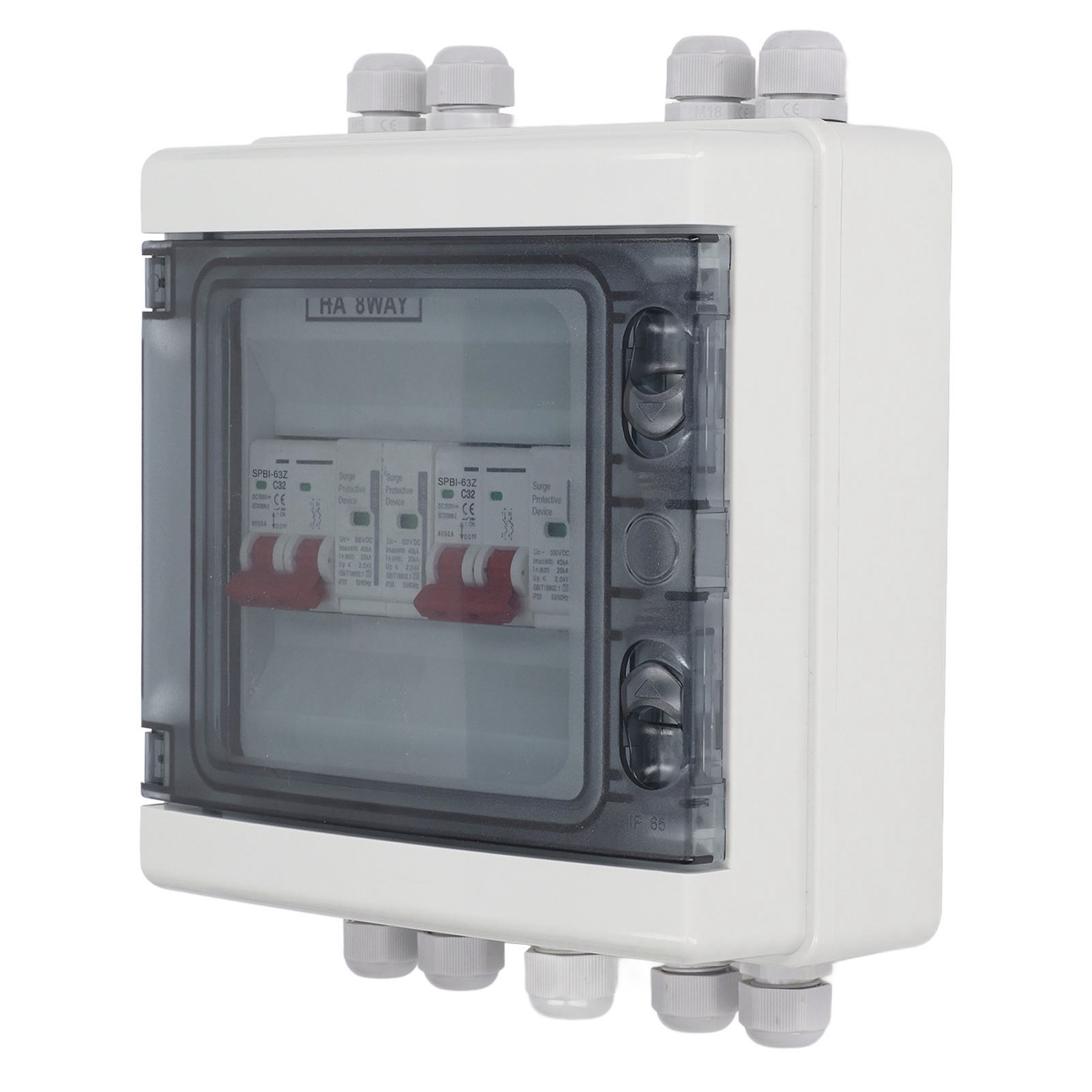 Dc500v Solar-trennschalter, 2 Eingänge, 2 Ausgänge, Überspannungsschutz, Pv-kombinationsbox, Ip65 Wasserdicht, 32a, 20–40 Ka