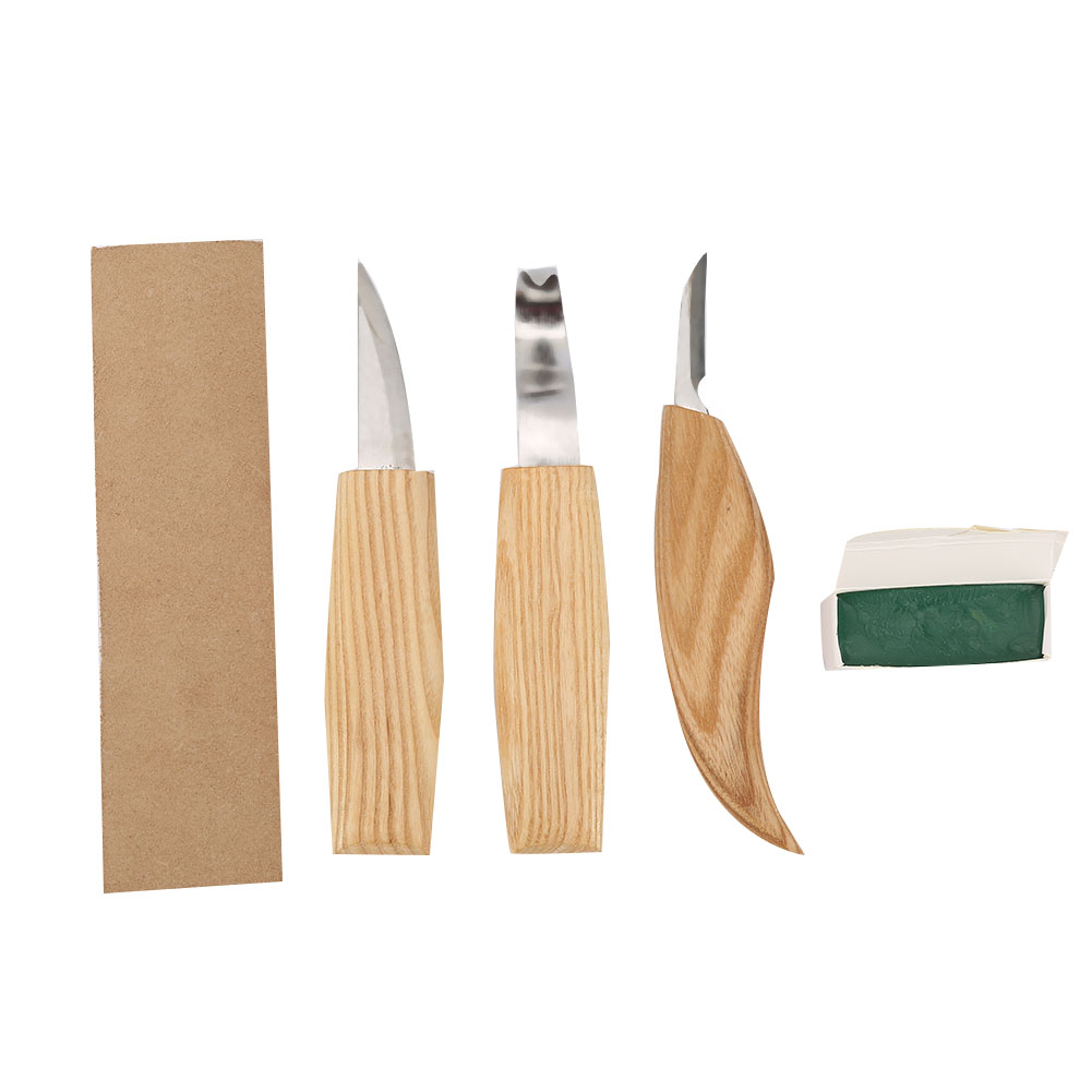 5-teiliges Holzschnitzwerkzeug-set: Handgravurmeißel, Messer, Löffelschnitzwerkzeug-set