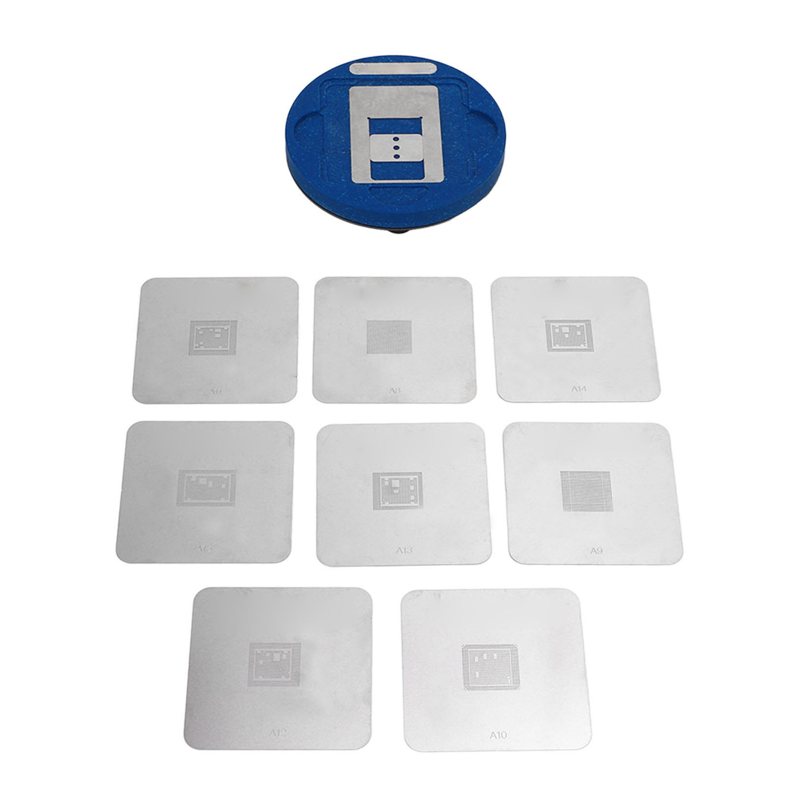 Lötset Für Mobiltelefone Mit Bga-reballing-schablone, Magnetisch, Präzise Positionierung, Lötvorlage Mit Zinngewebe, 8-teilig