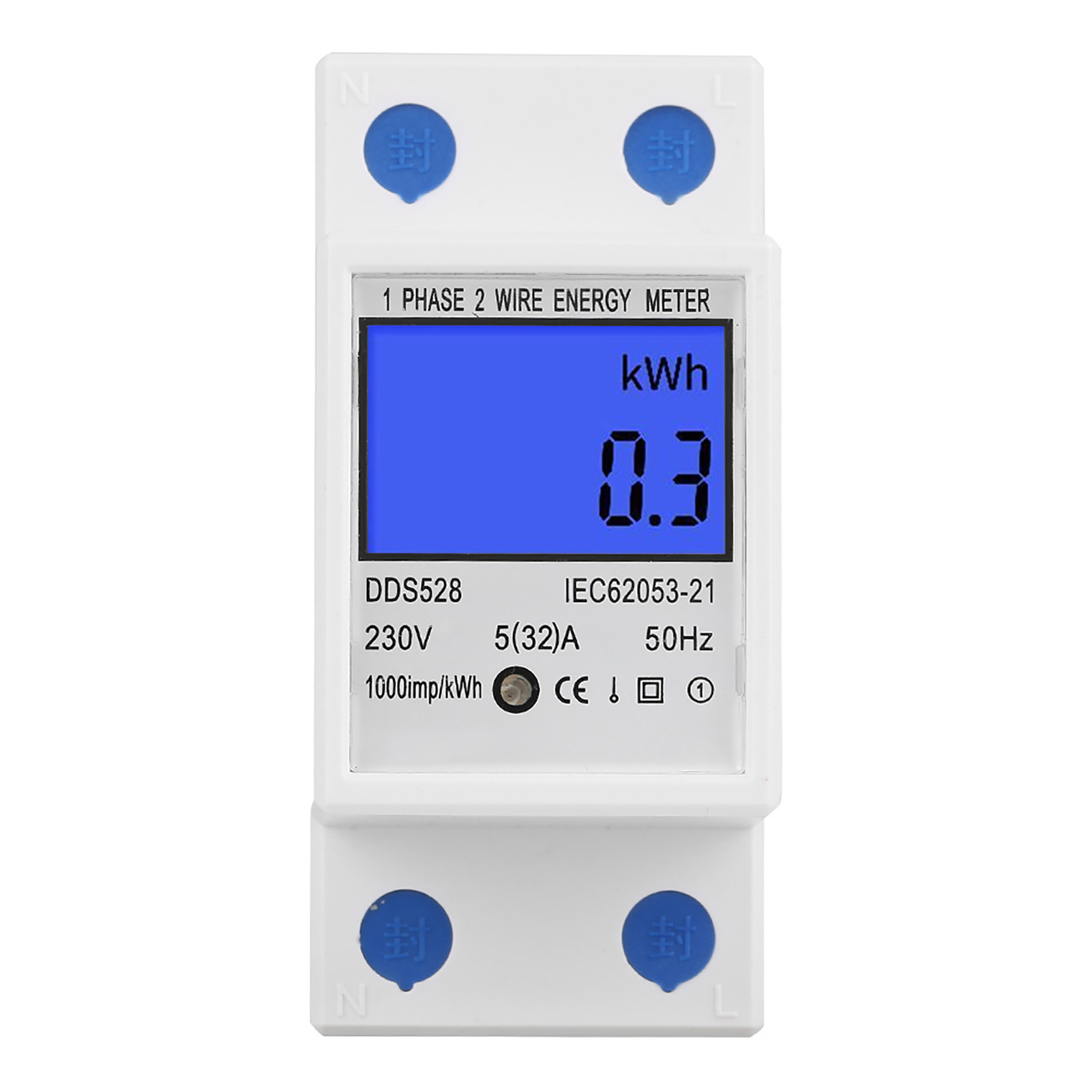5-32a 230v 50hz Lcd-anzeige Einphasen-energiezähler (kwh) Din-schienenmontage Dds528