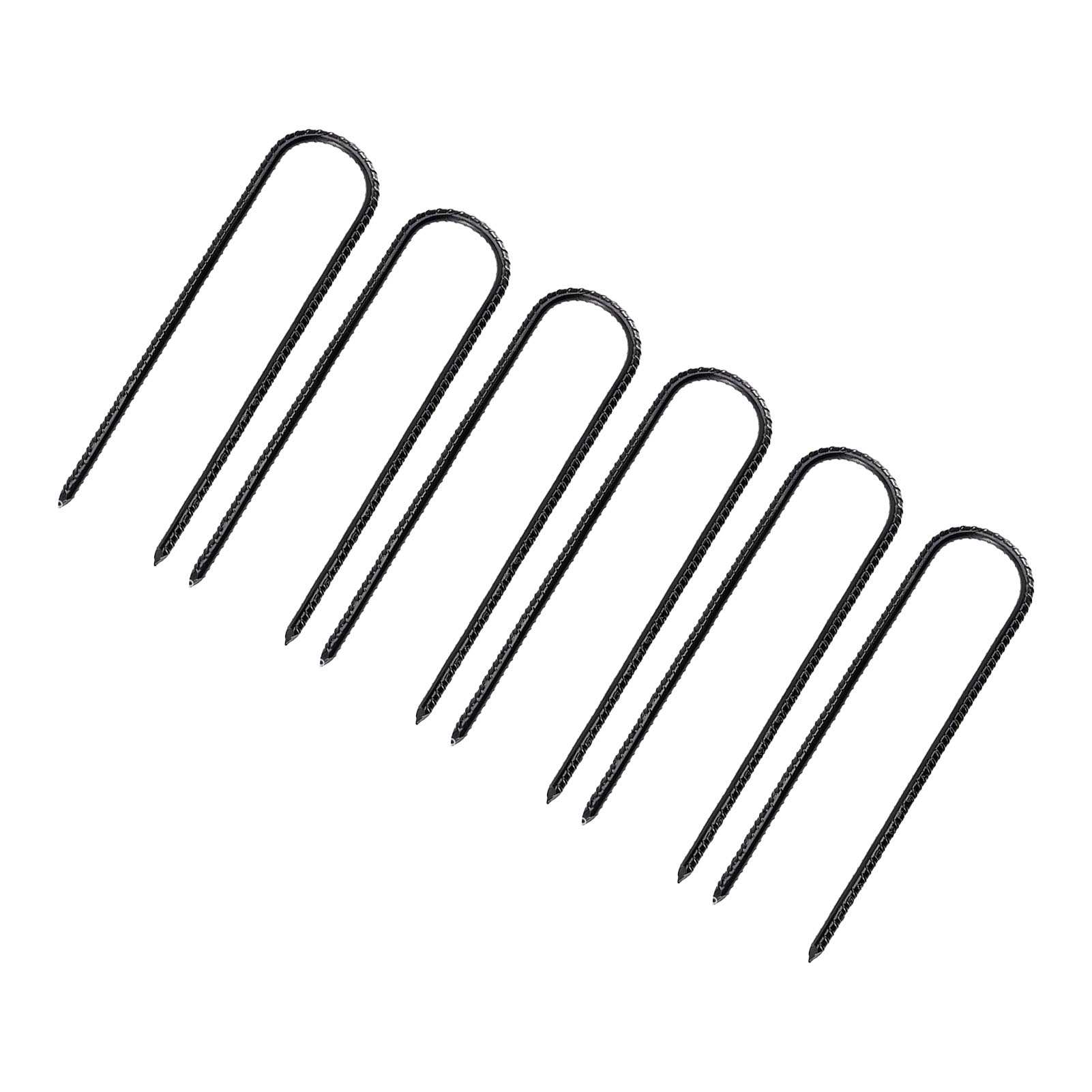 6 Stück Erdnägel Aus Stahlarmierungsstahl, Zeltnägel, Gartenanker, U-förmig, Für Trampoline, Campingzelte, Schaukeln, 30 Cm, Schwarz