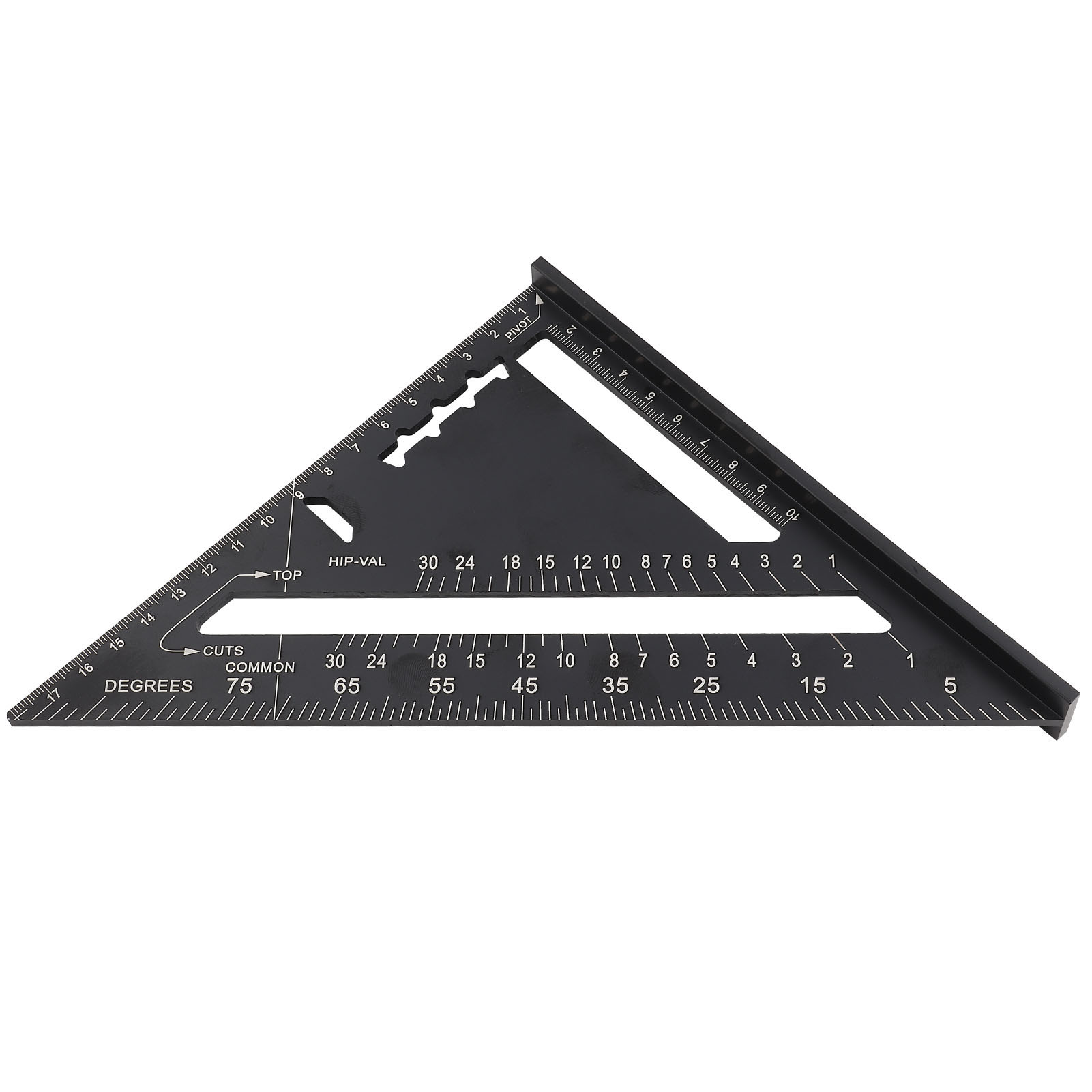 7 Zoll Metrischer Dreieckwinkelmesser Aus Schwarzer Oxidations-aluminiumlegierung Für Dacharbeiten (metrisch)