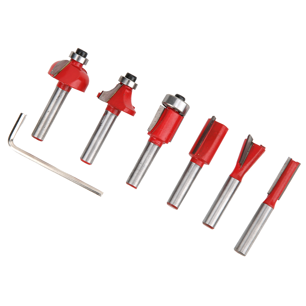6 Stück Fräser Yg8 Hartmetall-hartmetall-graviermaschinen-trimmer 1/4" Schaft-fräser 6 Stück Rot