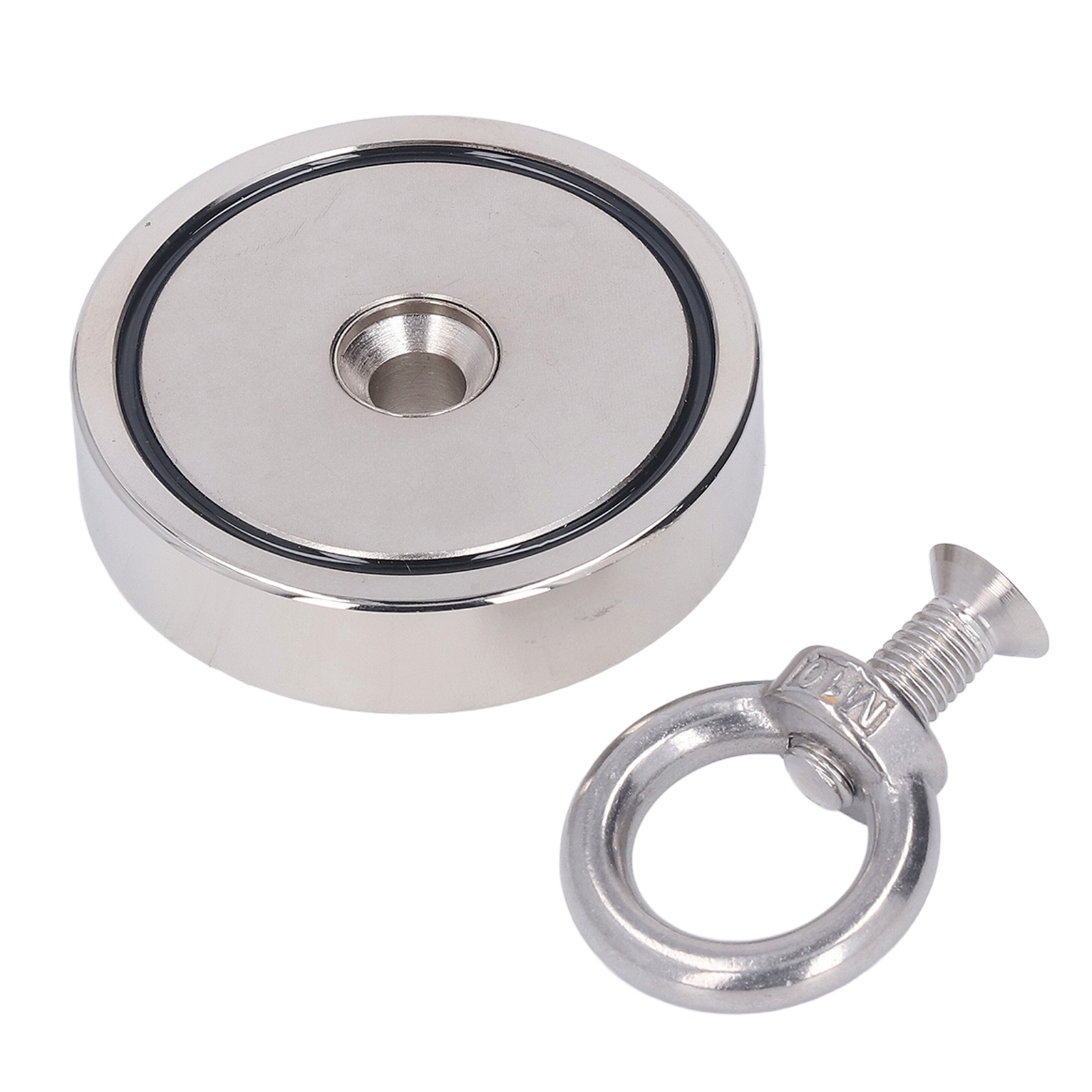 Bergungsmagnet, Starker, Vernickelter Und Kupferbeschichteter Ndfeb-magnet Mit Ringschnalle, 250 Kg Zugkraft