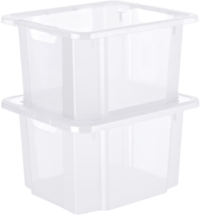 Drehstapelbox Reverso 26 l transparent Boxen, Körbchen & Kisten - Rotho