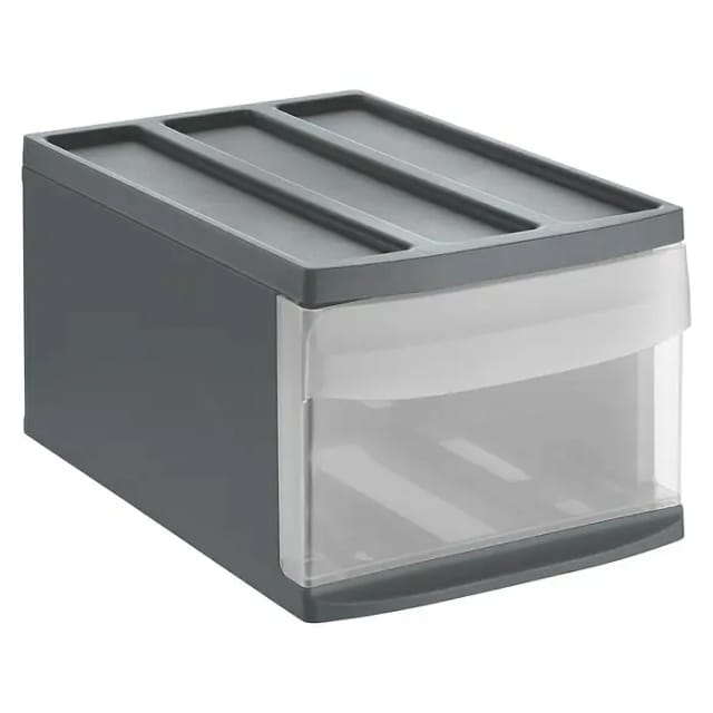 Rotho - Schubladenbox Mono Systemix m 1 Schub anthrazit Boxen, Körbchen & Kisten