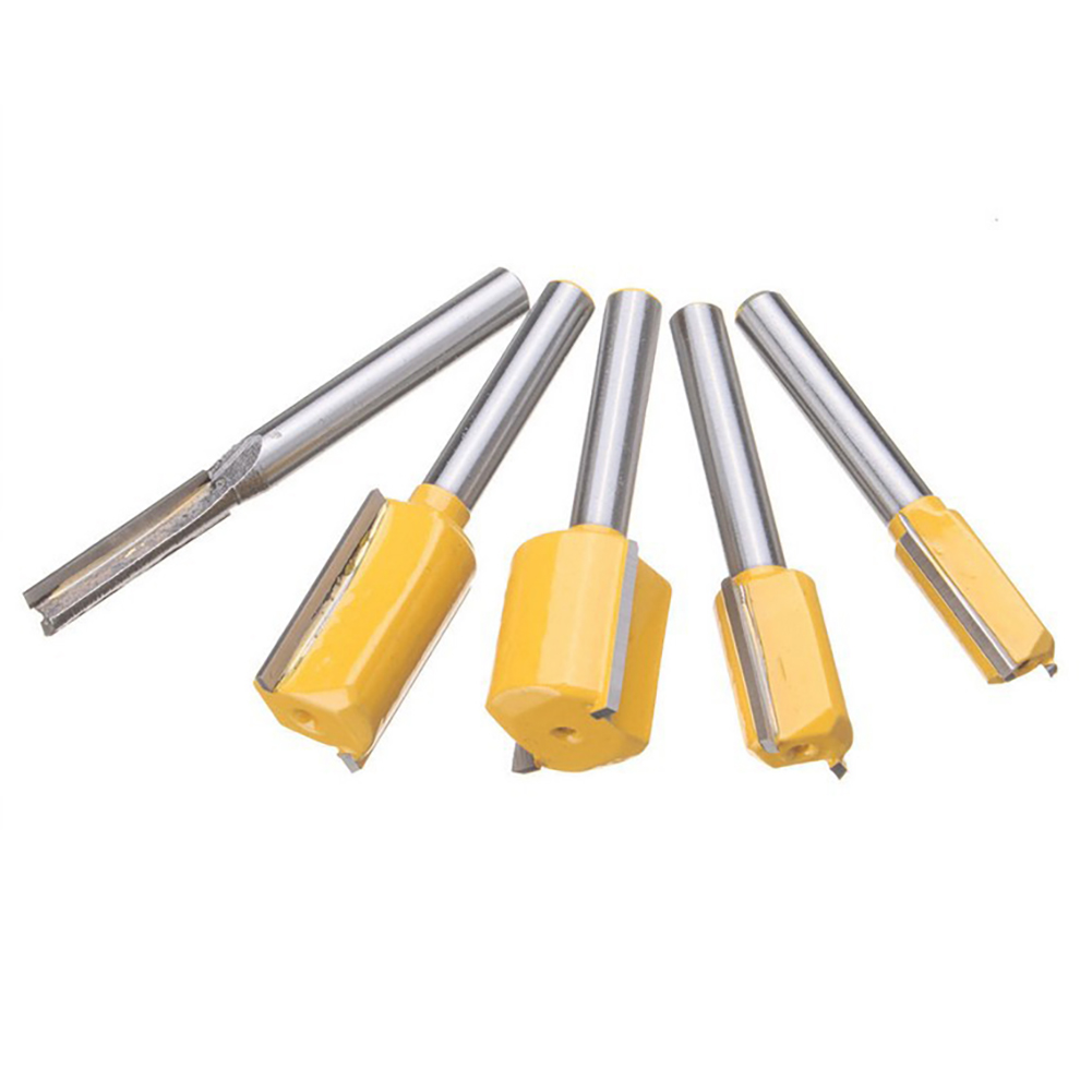 5-teiliges Fräser-set Mit 1/4"-schaft, Einfach Zu Bedienen, Effizient, Für Bündiges Fräsen Und Heimwerkerprojekte.