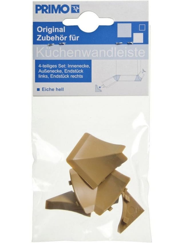 Primo Zubehörset für Wandanschlußleiste eiche hell Clips & Ecken