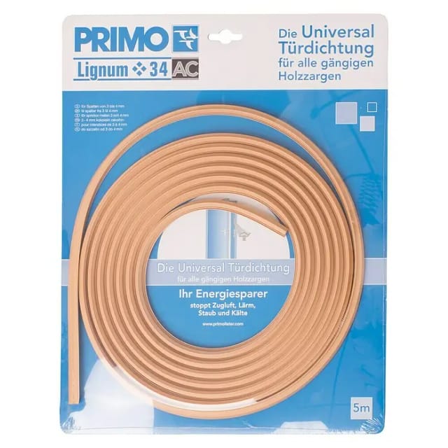 Universaldichtung Holzzarge Lignum 34AC beige, 5 Meter Türdichtungen & Fensterdichtungen - Primo