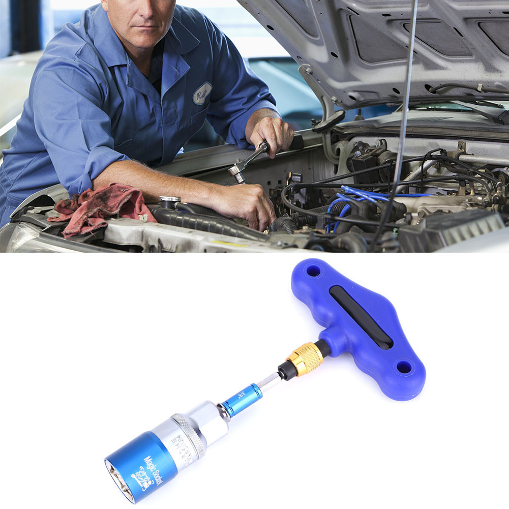 4-teiliges Set 9-21 Mm Universal-steckschlüssel T-griff Bohrmaschinenadapter Doppelkopf-bit-set Blau