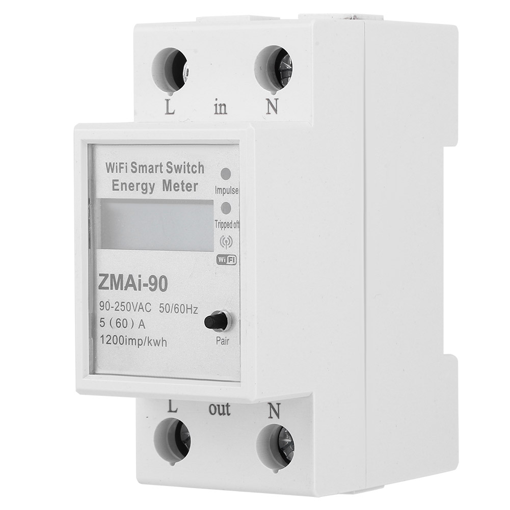 Zmai-90 Wlan-fernbedienung Mit Digitalem Lcd-zählerschalter, Einphasen-energiezähler 90–250 V, 60 A