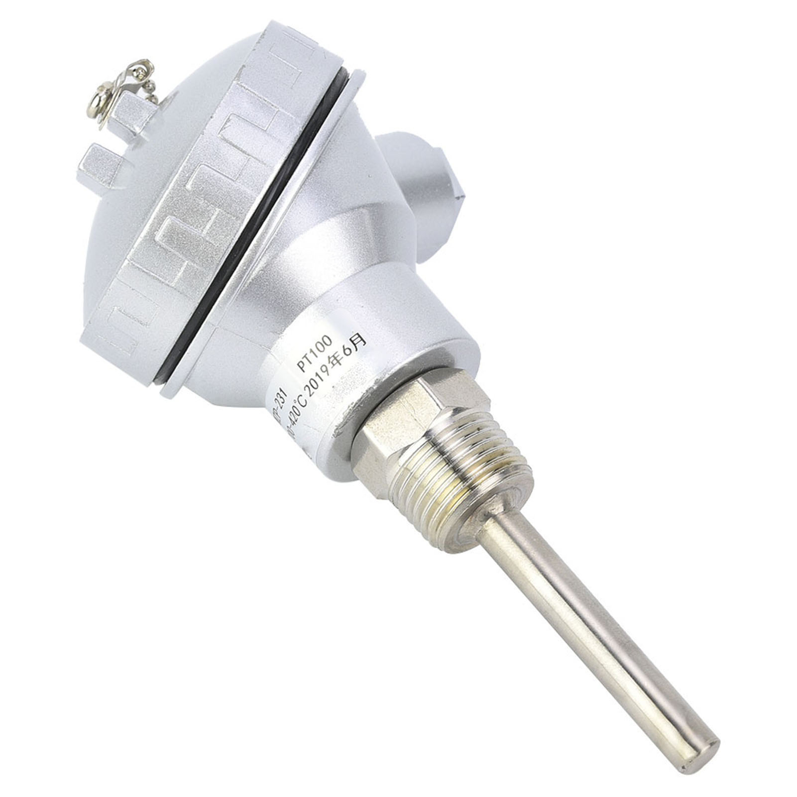 Rtd Pt100 Temperaturfühler Mit 1/2" Npt-gewinde Und Thermoelement-anschlusskopf (pt 50 Mm)