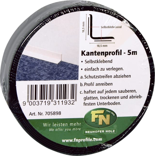 Fn Neuhofer - Knickwinkelleiste 500 cm 18,5 x 18,5 mm schwarz Leisten