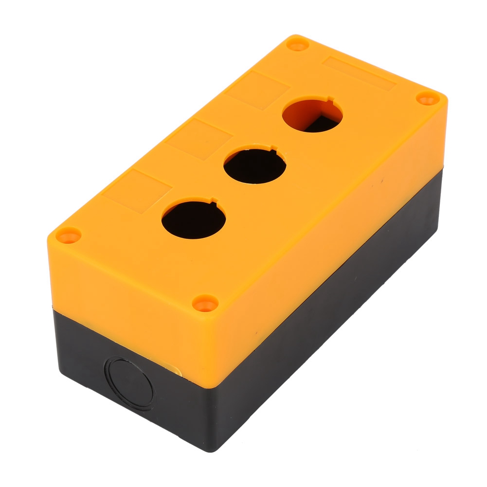 Bx3 22mm Dreiloch-drucktaster-steuergehäuse Schutzbox Wasserdicht (gelb)