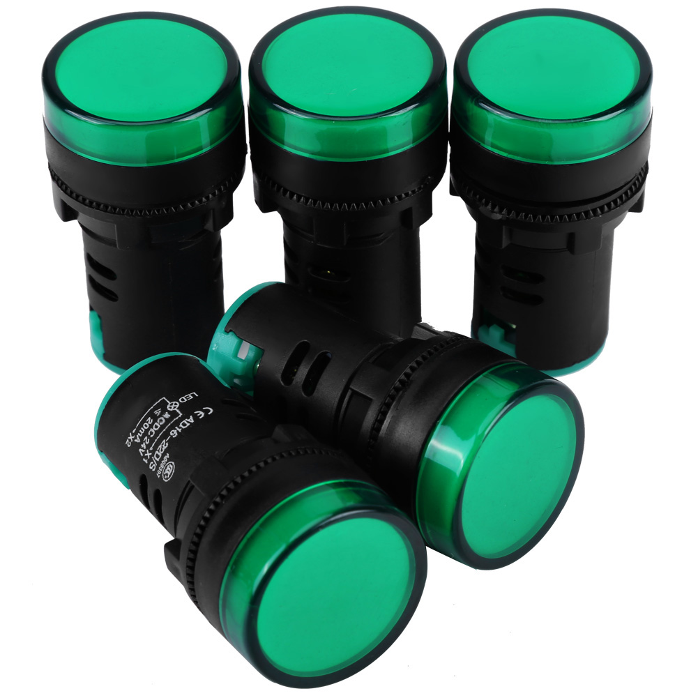 10 Stück Ac/dc 24v 22mm Gewinde Led Elektronische Kontrollleuchte (grün)