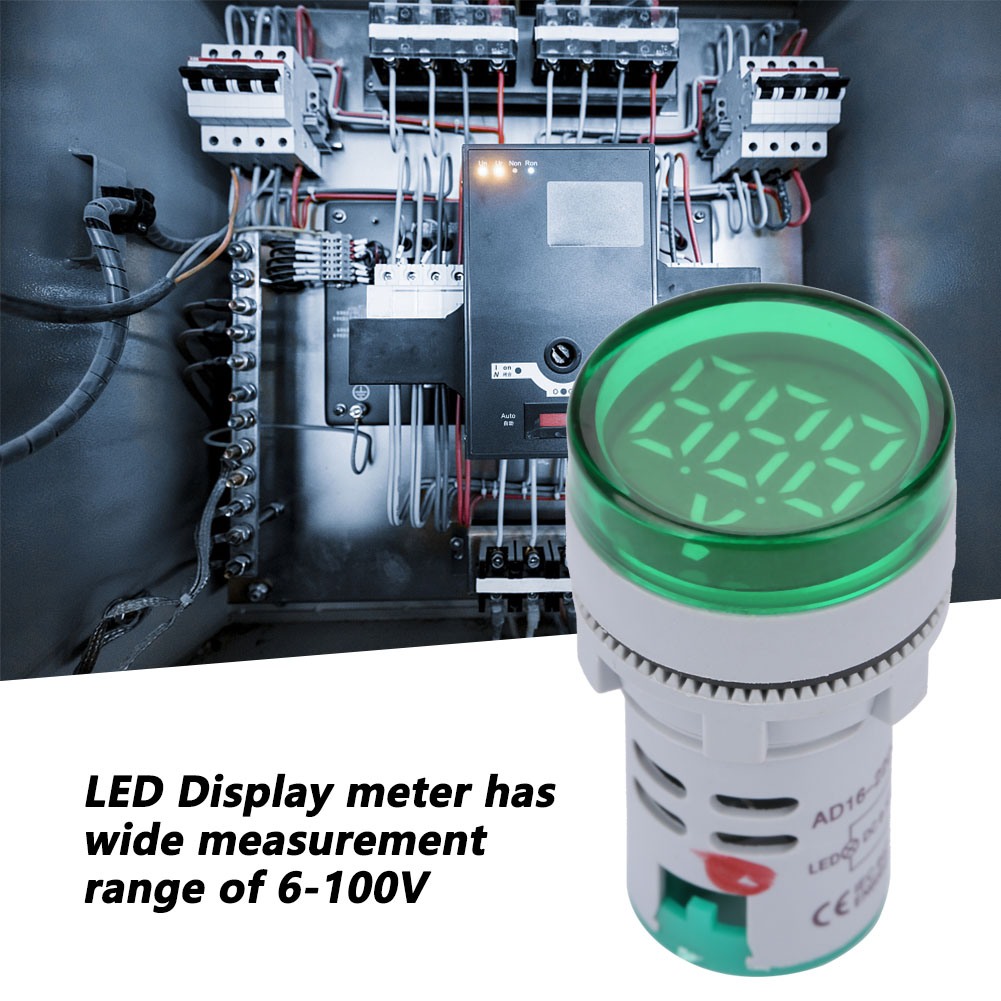 Led-voltmeter-signalleuchte, Digitalanzeige, Gleichspannungsmesser, Rundlampentester (grün)