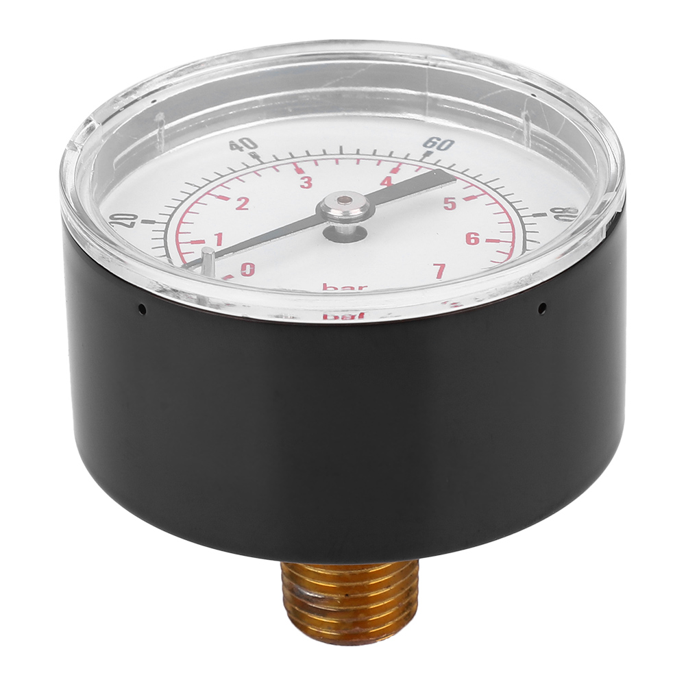 Manometer 50 Mm Zifferblatt 1/4 Bspt Rückanschluss Für Luft Wasser Öl Gas (0-100 Psi 0-7 Bar)