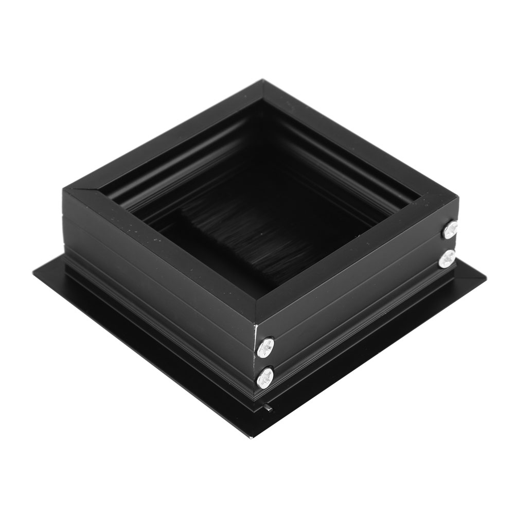 2 Stück Rechteckige Kabeldurchführungen Aus Aluminiumlegierung Für Tische Und Schreibtische Inklusive Bürste