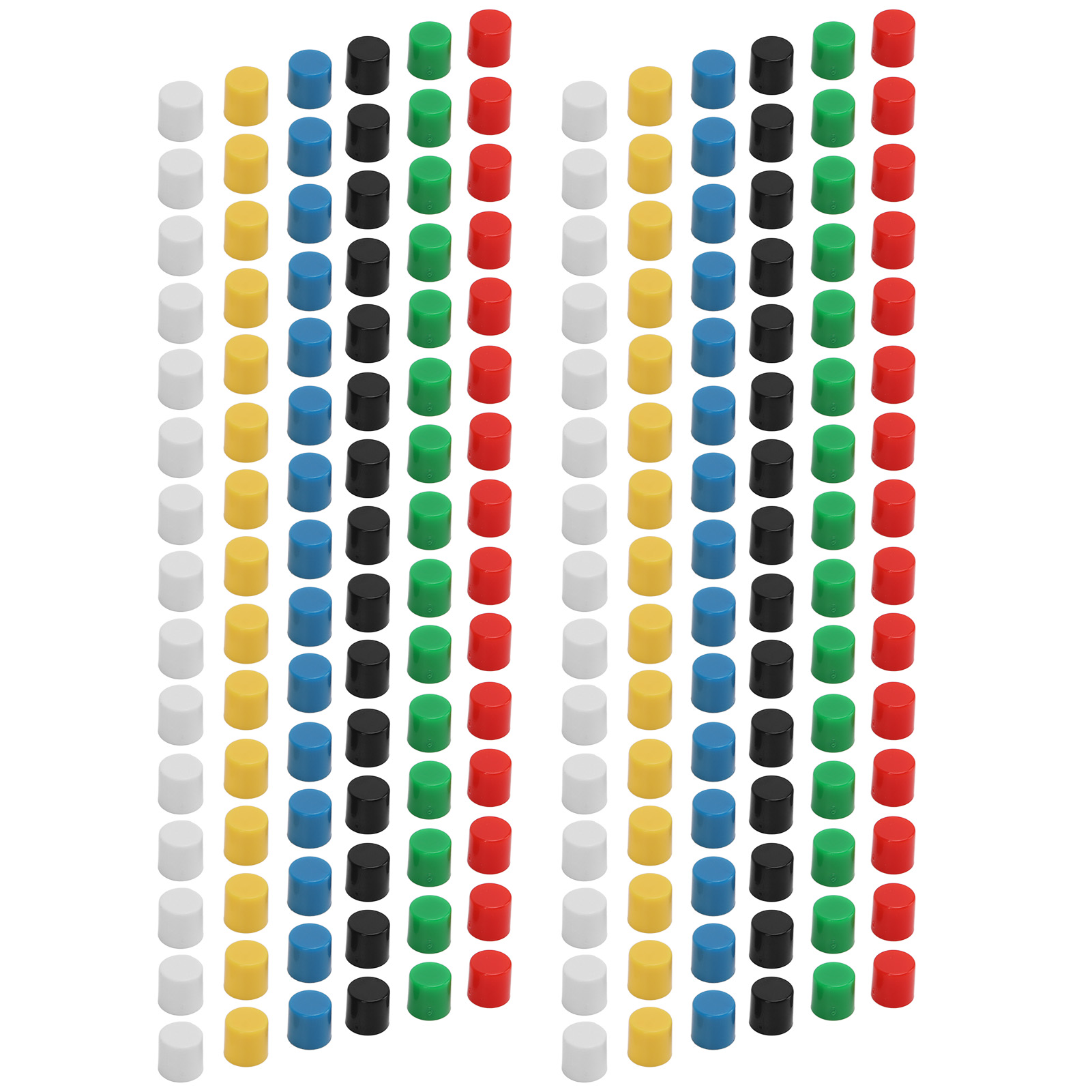 180-teiliges Set Runder Druckknopfkappen Aus Abs-kunststoff Für Steckplatinen In 6 Farben.