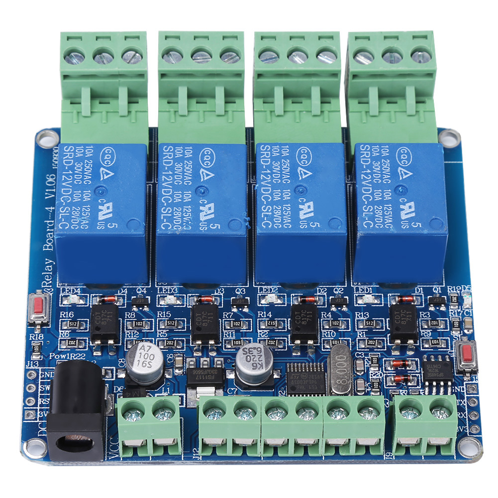 1 Stück 4-kanal-relaismodulplatine Stm8s103f3 Mikrocontroller Rs485 Kommunikation