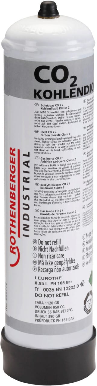 Kohlendioxid Co2 Einwegflasche 930 ml Schweißzubehör - Rothenberger
