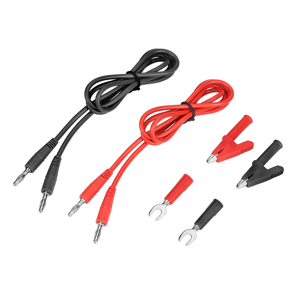 6-in-1 Bananenstecker-auf-bananenstecker-set (6 Mm Einsatzplatte, Krokodilklemme, Messleitung) – Zubehör P1041b