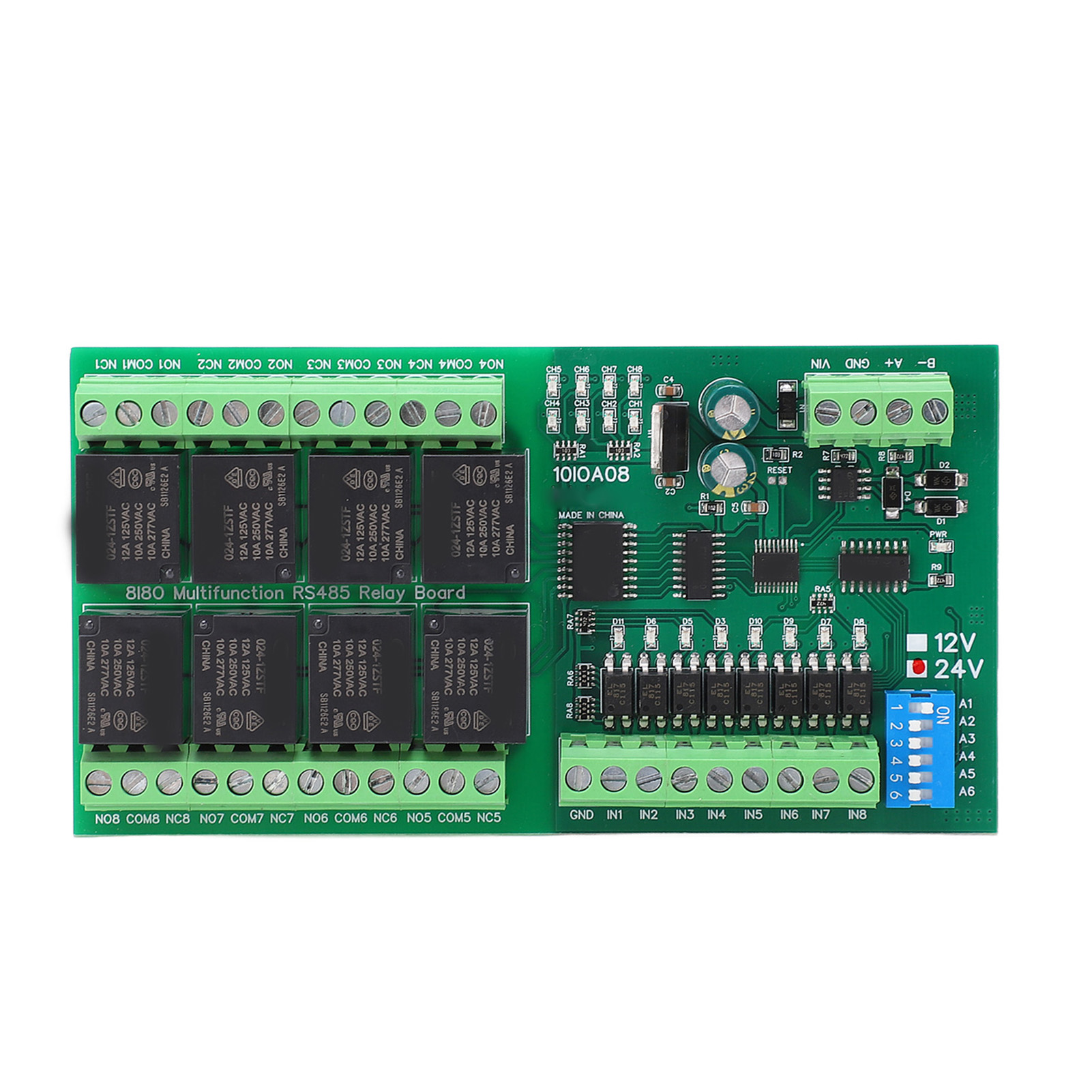 8-kanal-relaismodul Mit Schneller Reaktionszeit, Selbstverriegelnd, Rs485-relaisplatine Mit Hardware-reset-funktion, 24 V Dc